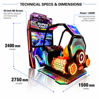 Simulateur de conduite HD 55 pouces, machine de jeu de course automobile d'arcade à monnayeur, jeu de course automobile rapide, divertissement intérieur