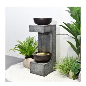Best Selling Items Waterfall With Pump And Lights Outdoor Resin Fountain For Christmas Yard Decorations