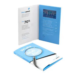 Well Priced promotional & business gift set customized printing lcd screen mailer greeting card video brochure book