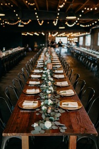 Promoção Outdoor / Indoor Mobiliário Madeira Maciça Industrial De Madeira Jantar Dobrável Hotel Banquete De Casamento Evento Mesa longa