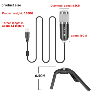 Biner-micrófono profesional A9 de escritorio, dispositivo de grabación de voz de Metal, condensador Usb, para estudio, PC, grabación de Podcast, para juegos - Product Image 2