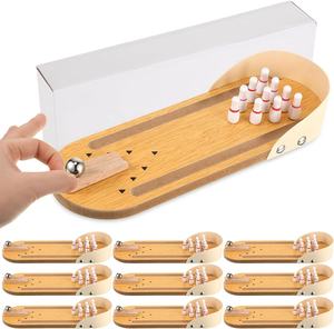 ชุดเกมโบว์ลิ่งขนาดเล็กบอร์ดไม้แบบตั้งโต๊ะพร้อมตรอกยิงขนาดเล็กสำหรับโต๊ะทำงานโต๊ะของเล่นเพื่อการศึกษา - Product Image 4