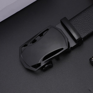 Ceinture assortie pour hommes, accessoires, boucle automatique de qualité, en cuir véritable, marque personnalisée, Logo - Product Image 4
