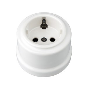 Keruida <span class=keywords><strong>porcelana</strong></span> blanca retro UE enchufe de pared estándar <span class=keywords><strong>vintage</strong></span> cerámica UE <span class=keywords><strong>enchufes</strong></span> 250V 16A - Product Image 2