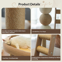 Arbre à chat moderne compact tout-en-un avec griffoir en sisal, tour à chat peu encombrante pour chats d'intérieur