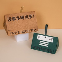 Bedruckbare Faltbare Dreieckige Mini-Tee-Geschenkbox Tragbare Grüne Papier-Tee-Verpackungsbox mit Bandgriff für Teebeutel
