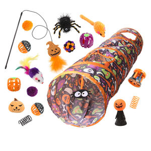 ชุดอุโมงค์แมวฮาโลวีน ของเล่นสัตว์เลี้ยง - ชุดอุโมงค์แมวผี 14 ชิ้น ของเล่นแมวทนต่อการขีดข่วนและการกัด ของเล่นสัตว์เลี้ยงแบบอินเทอร์แอคทีฟ - Product Image 2