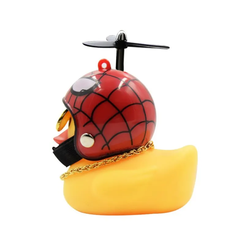 Canard de dessin animé, avec casque et accessoire de vélo, cloches scintillantes pour enfants, éclairage à tête de canard