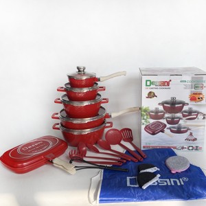 Aluminium Spuitgieten <span class=keywords><strong>Dessini</strong></span> 23Pcs Pannenset Keuken Kookpotten Met <span class=keywords><strong>Non</strong></span>-<span class=keywords><strong>stick</strong></span> Coating Gecombineerd Roestvrij Stalen Deksel - Product Image 3