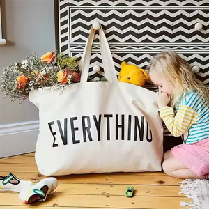 Wholesale Blank Oversized Shopping Packaging <b>Bag</b> Custom Logo Cotton Grocery Reusable <b>Plain</b> <b>Tote</b> <b>Canvas</b> <b>Bag</b> for Move House - Product Image 4