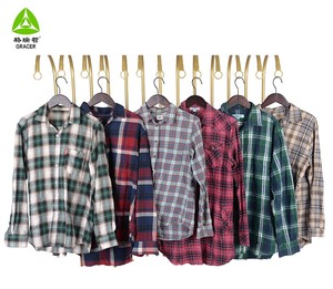 Lote de Camisas a Cuadros Unisex de Poliéster/Algodón, Segunda Mano, Limpias, Talla Grande para Invierno, 45 kg, Stock de Fábrica Americana - Product Image 1