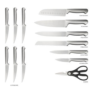 14 Pieces Full Steel Hollow Handle Kitchen Cutlery Chef <b>Set</b> Stainless Steel Kitchen <b>Knife</b> <b>Set</b> with Wooden <b>Knife</b> Block - Product Image 6