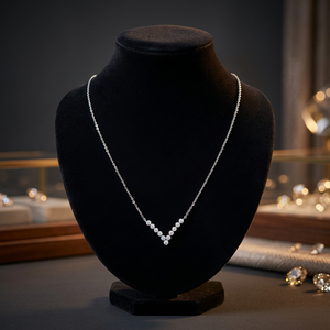 Collier pendentif en or blanc 14 carats avec diamant brillant de laboratoire, chaîne serpent minimaliste pour femme, plaqué rhodium, pour mariage et soirée - Product Image 4