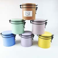 Boîte de rangement en fer pour grains de café et biscuits, colorée, en fil d'acier de couleur macaron, de qualité alimentaire
