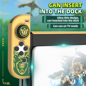 Nouvelle conception, étui de protection doré-vert de qualité supérieure, compatible avec la console OLED, accessoires de jeu, Switch The Legend of Zelda - Product Image 3