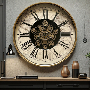 Grande <span class=keywords><strong>orologio</strong></span> da <span class=keywords><strong>parete</strong></span> industriale retrò moderno Design creativo per la decorazione moderna del salotto - Product Image 1