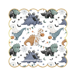 Juego de Vajilla DAMAI con Tema de Dinosaurios, Platos Desechables de Papel con Estampado en Caliente, Banner y Mantel para Fiestas - Product Image 4
