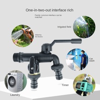 Keran Luar Ruangan Berbahan Tembaga Berkualitas Tinggi Grosir Satu Masuk Dua Keluar, Keran Anti Beku untuk Taman, Halaman, Kamar Mandi, dan Mesin Cuci