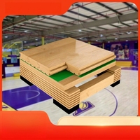 Parquet en bois massif d'érable moderne pour terrains de sport intérieurs, basketball, badminton, studios de danse - Conception antidérapante, revêtement de sol pour salle de sport
