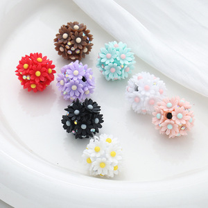 Selina ลูกคริสตัลเดซี่โพลิเมอร์ดินพลอยเทียมทำจากดินนิ่ม20มม. เป็นมิตรกับสิ่งแวดล้อม3D ผ่านรูโซ่โทรศัพท์ DIY - Product Image 4