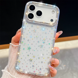 Funda Transparente con Diamantes de Imitación y Brillantina para iPhone 17 Pro Max, Funda Transparente con Purpurina para iPhone 17 - Product Image 4