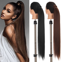 85cm 33 pouces Super Long Straight Wrong Around Synthetic Ponytail Extension de cheveux et accessoires pour femmes