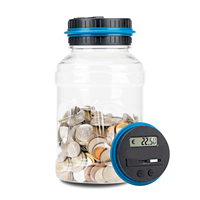 1 pièce Tirelire électronique numérique avec écran LCD et fonction de comptage de pièces, boîte de rangement pour pièces de monnaie USD et EURO, idéale pour les cadeaux