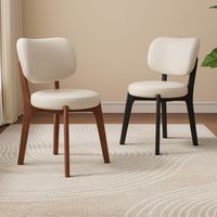 Chaise de salle à manger en bois massif, style moderne minimaliste nordique d'inspiration italienne, style luxe léger, tons crème avec dossier, origine Chine