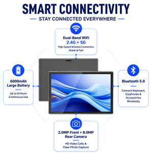 <span class=keywords><strong>Tablet</strong></span> <span class=keywords><strong>PC</strong></span> Android 16 da 10.1 Pollici, Cinque Core, 8GB RAM, 32GB ROM, WiFi 5G, Schermo Grande, <span class=keywords><strong>Tablet</strong></span> Aziendale con Tastiera <span class=keywords><strong>e</strong></span> Mouse - Product Image 5