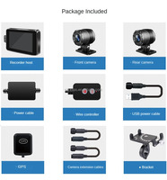Écran tactile de 4 pouces à double objectif pour moto DVR Dash Camera 1080p Video Recorder
