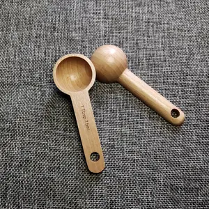 Wholesale Home Utensil Accessories Bamboo wood Tea Spoon Coffee Scoop Long Handle Seasoning Measure Camping Classic Wooden Spoon