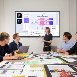 Hushida 55 65 75 86 100 inch HD 48mp máy ảnh tương tác màn hình cảm ứng thông minh Bảng Trắng Hệ thống Android cho E-Learning - Product Image 2