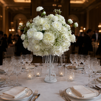 Centre de table moderne en soie et plastique, fait main, longue durée, avec arrangement floral artificiel pour bouquet