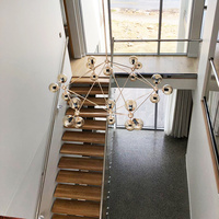 Ace Escalier flottant en acier de verre droit invisible en porte-à-faux personnalisé Escalier en verre de maison moderne Design