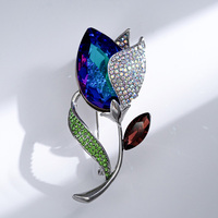 XILIANGFEIZI Broche en cristal tulipe de haute qualité, design de niche, accessoire de vêtement et de bijouterie, vente en gros