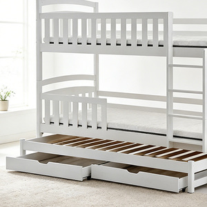 Lit superposé triple en bois blanc moderne pour adolescents avec rangement pour enfants et auberges de jeunesse - Product Image 5
