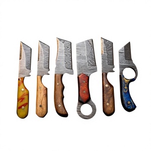 Cuchillo de Supervivencia y Caza de Acero de Damasco de Grado Industrial, Hecho a Mano, de Alta Calidad, con Hoja Fija Mini de Punta Caída y Mango de Madera OEM - Product Image 1
