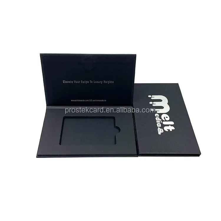 Luxus-VIP-Loyalität-Metall-Business-Kartenbox Verpackung Geschenkboxen Karten Magnetplatte-Slots Papierschachtel