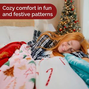 Manta de Sherpa Navideña Reversible de Forro Polar - Manta Súper Suave de Doble Cara para Cama y Sofá - Ropa de Cama de Invierno para Navidad - Product Image 2