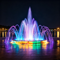 Fontaine d'eau musicale programmable de luxe avec jets d'eau et laser, performance IP68, LED RGB étanche, acier inoxydable, fontaine d'eau dansante