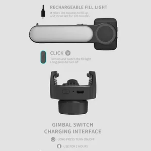 <span class=keywords><strong>L09</strong></span> para <span class=keywords><strong>Estabilizador</strong></span> de <span class=keywords><strong>Gimbal</strong></span> de Mano, Palo Selfie con Luz de Relleno Ajustable, Soporte para Teléfono Móvil para Videocámara Inalámbrica - Product Image 4