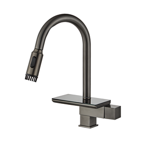 Grifo de cocina de cascada con grifo mezclador de agua fría y caliente, grifo de fregadero, cocina de acero inoxidable moderno - Product Image 1