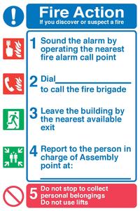 Nhãn Dán Cảnh Báo Hành Động Hỏa Hoạn Khi Khám Phá Dấu Hiệu An Toàn Hỏa Hoạn 40X30Cm-Vinyl-Vì Sự An Toàn Của Bạn-Công Ty-Trường Học - Product Image 6