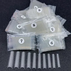 WN RTS Fast Shipping PP 500pcs/bag Durable Fit No C Curve Clear Color Transparent Half Cover Water Pipe XXL Square Nail Tips 2XL