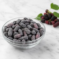 Graad A Halal IQF Diepvries Mulberiën Groothandel |   100% natuurlijke, verse, diepvries hele zwarte moerbeien voor sap, smoothies & jam