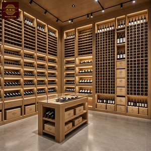 <span class=keywords><strong>Cantinetta</strong></span> Vini Moderna di Lusso Personalizzata in Legno Massello di Frassino, Cantina Vini da Incasso a Parete per Casa - Product Image 1