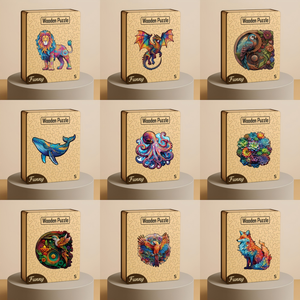 Puzzles en bois personnalisés de formes variées pour adultes, pour l'interaction parent-enfant, avec des bords doux et une finition artisanale - Product Image 5