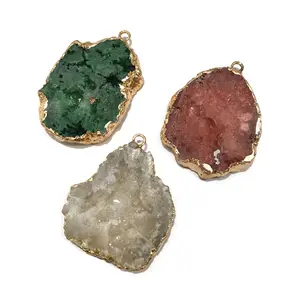 Groothandel Chinese Geode Cluster Agaat Geode Plakjes Ketting Hangers Voor Sieraden Maken