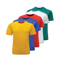 Camisetas Lisas de Manga Corta para Hombre, Cuello Redondo, 100% Poliéster, Tejido Transpirable, Antiarrugas, Precio Económico al por Mayor, MOQ Bajo