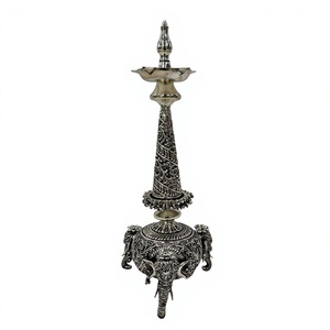 Fine carved Candelabra shaped Ball samai on 3 elephant trunks - Product Image 1